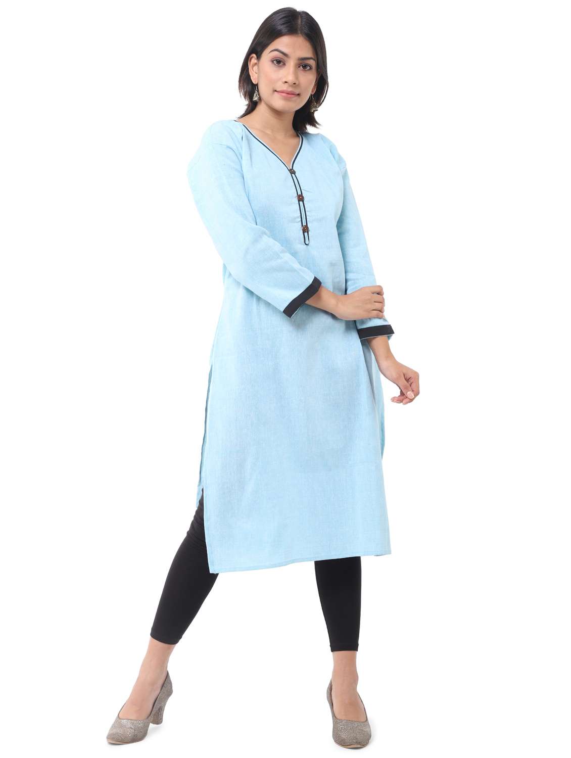  women pack of 2 solid straight kurta combo - 21585211 -  Standard Image - 5