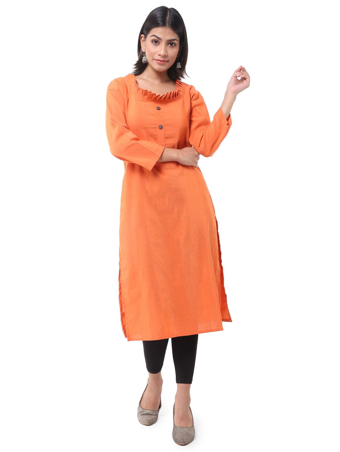  women pack of 2 solid straight kurta combo - 21585239 -  Standard Image - 5