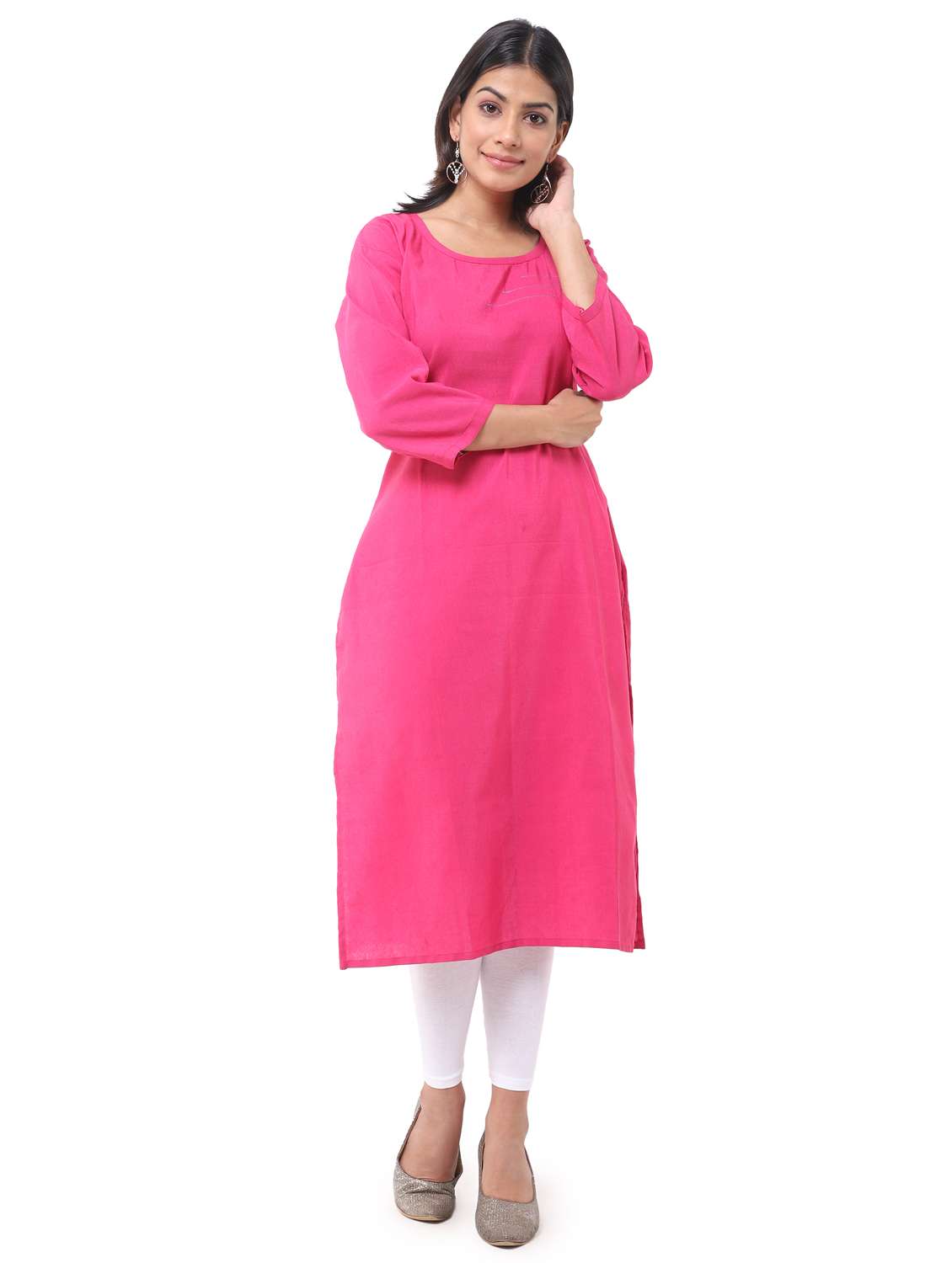 women pack of 2 solid straight kurta - 21585377 -  Standard Image - 5