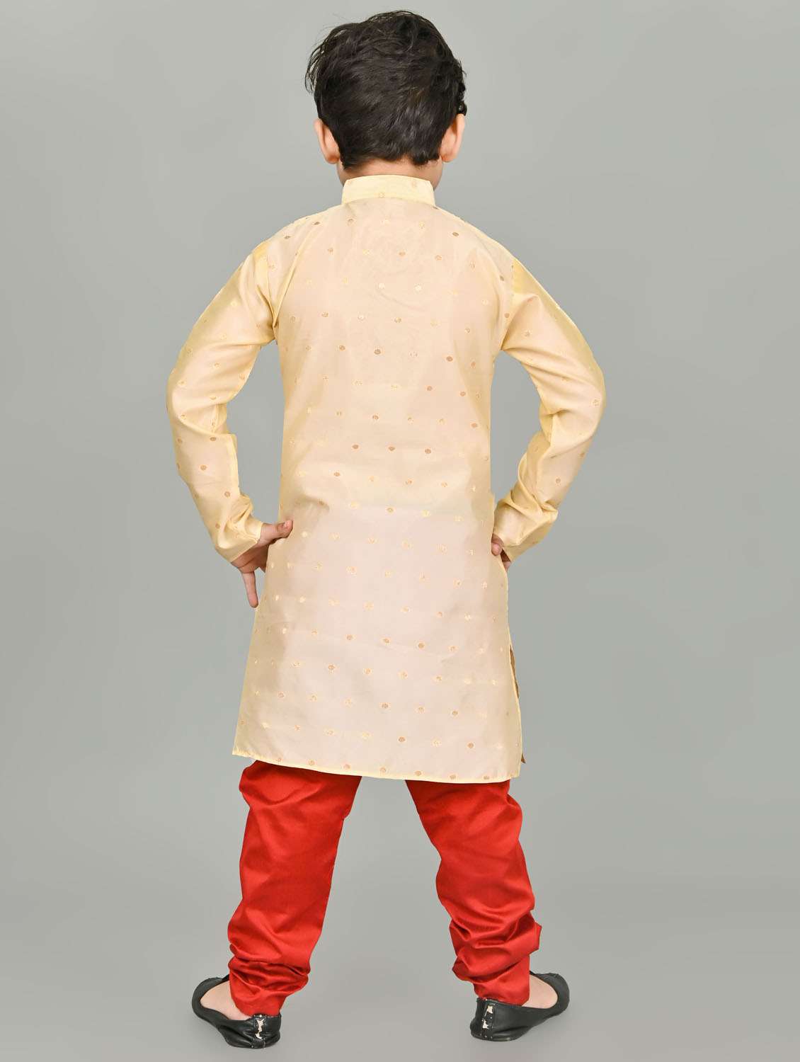 boys embroidered mandarin neck kurta pyjama set - 21585440 -  Standard Image - 3