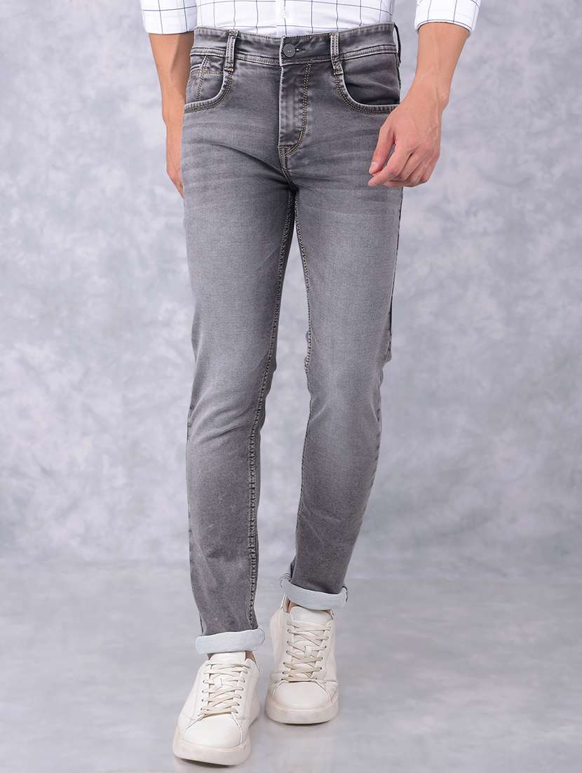 men slim fit mid rise denim jeans