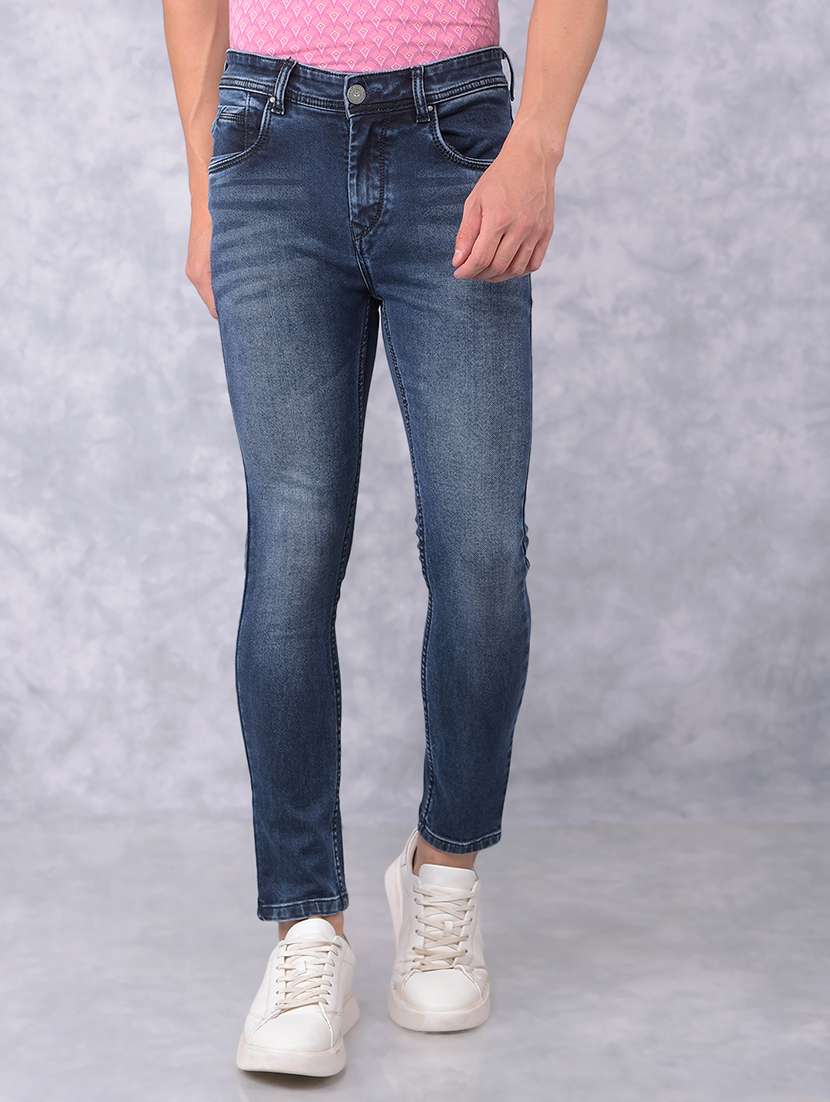 men skinny fit mid rise denim jeans