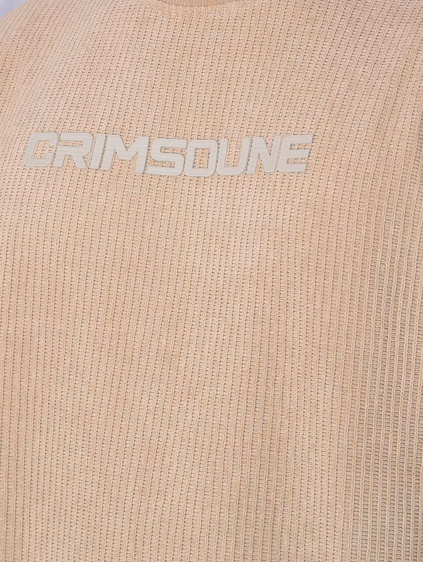 men beige chest print sweatshirt - 21585560 -  Standard Image - 5