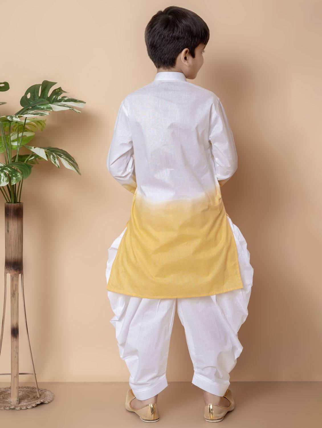 boys embroidered long sleeves dhoti kurta set - 21585570 - Standard Image - 3