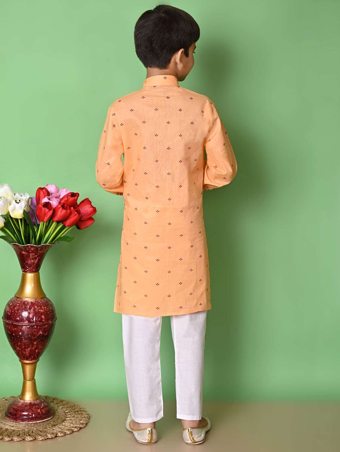 boys printed long sleeves kurta set - 21585579 -  Standard Image - 3
