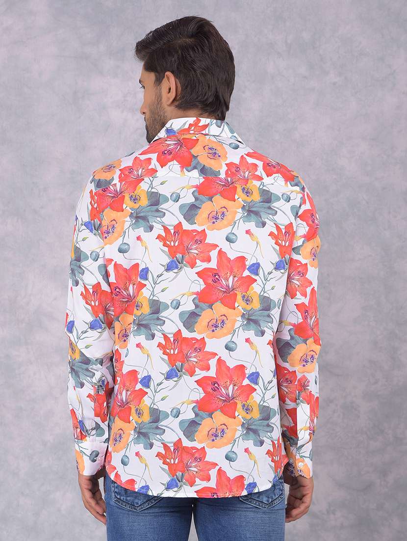men floralprinted regular fit casual shirt - 21585679 -  Standard Image - 3