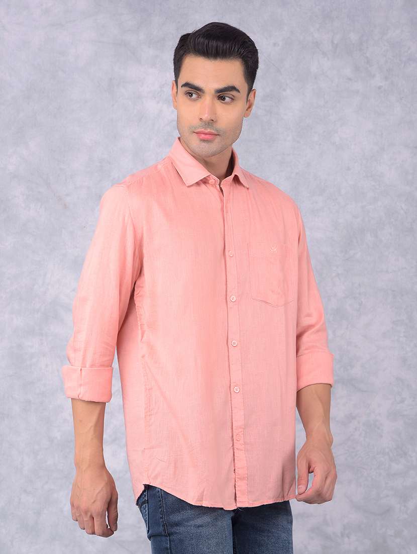 men solid regular fit casual shirt