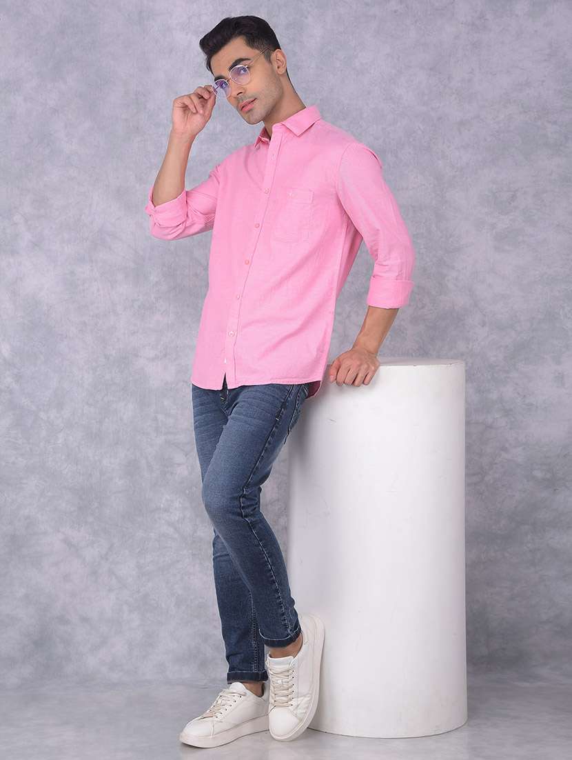 men solid regular fit casual shirt - 21585712 -  Standard Image - 3