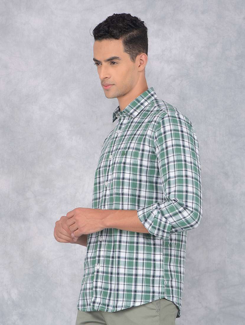 men checkered regular fit casual shirt