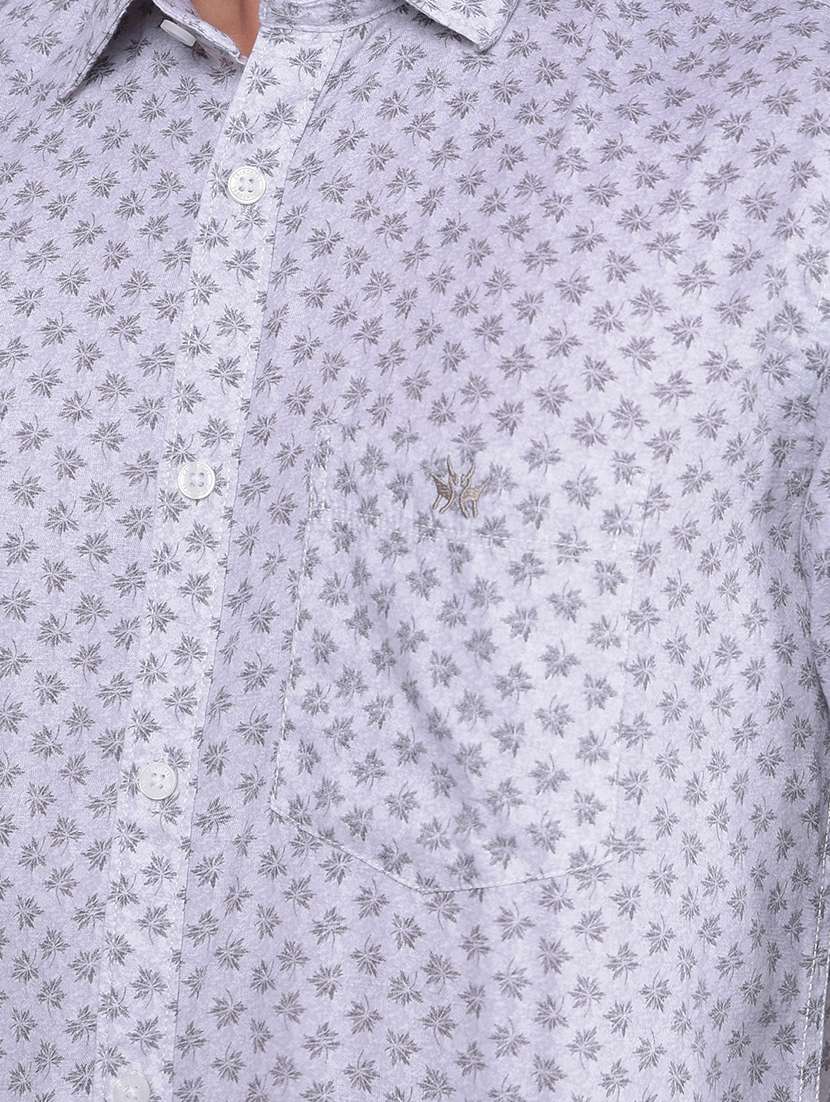 men grey printed long sleeve casual shirt - 21585758 -  Standard Image - 5