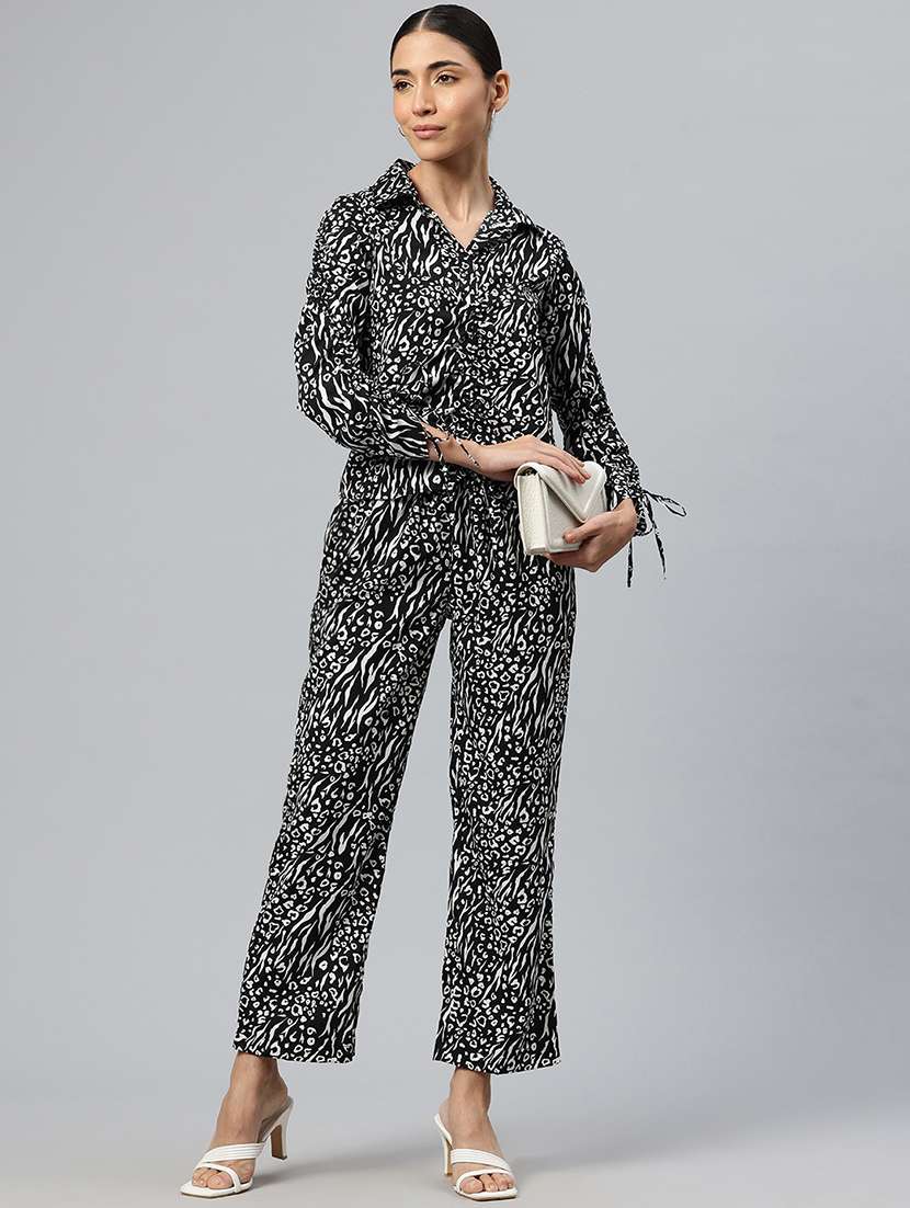 women printed top and trouser co-ord set