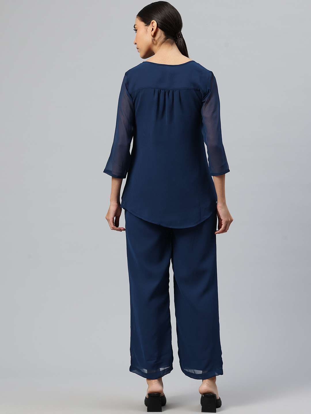 women sequins detailed top & trouser co-ord set - 21586281 - Standard Image - 3