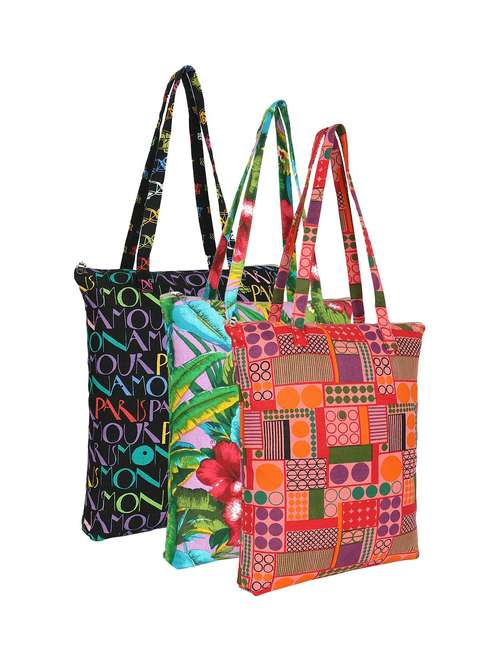 pack of 3 printed tote bags - 21586481 - Standard Image - 0
