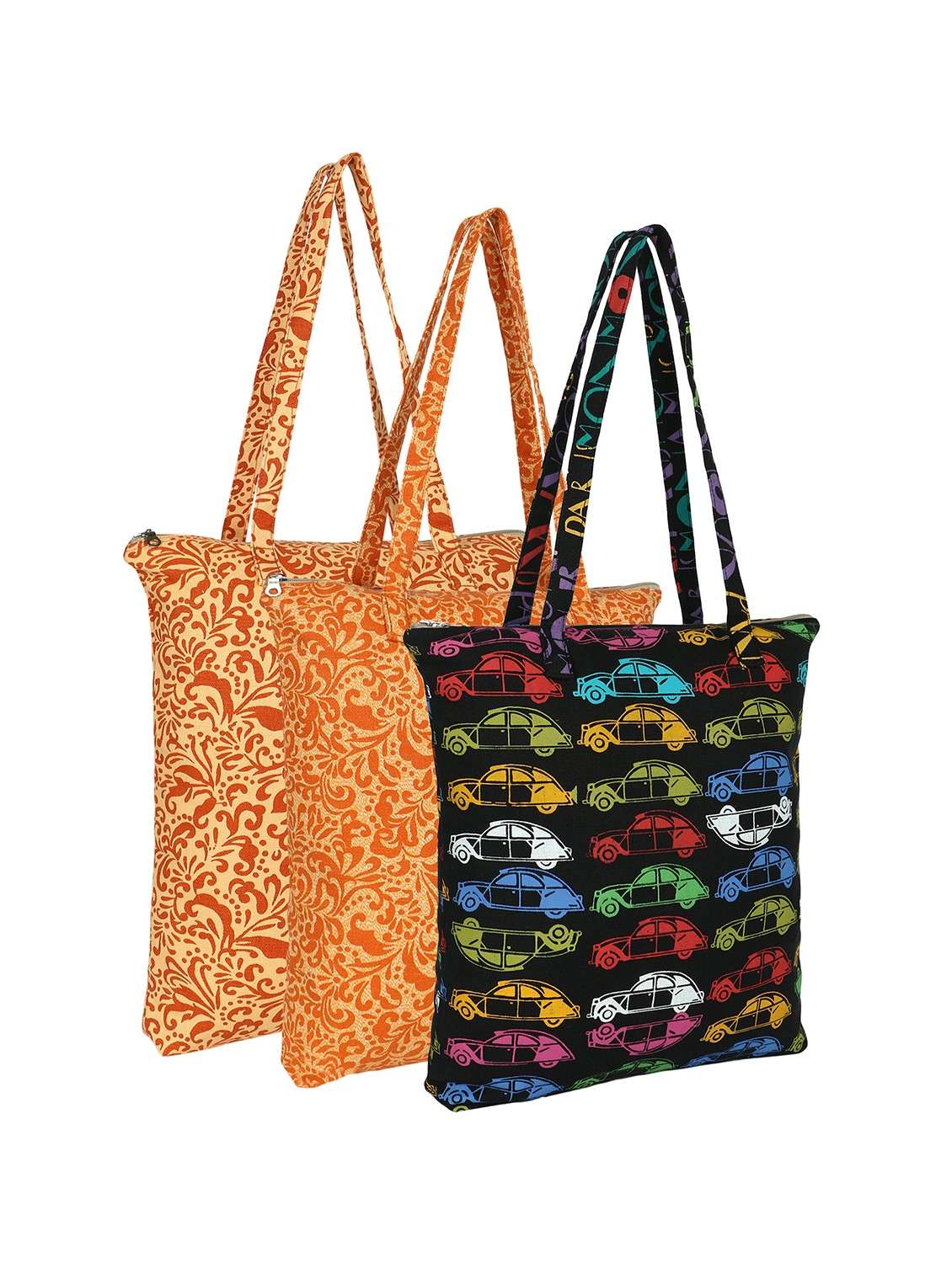 pack of 3 printed tote bags