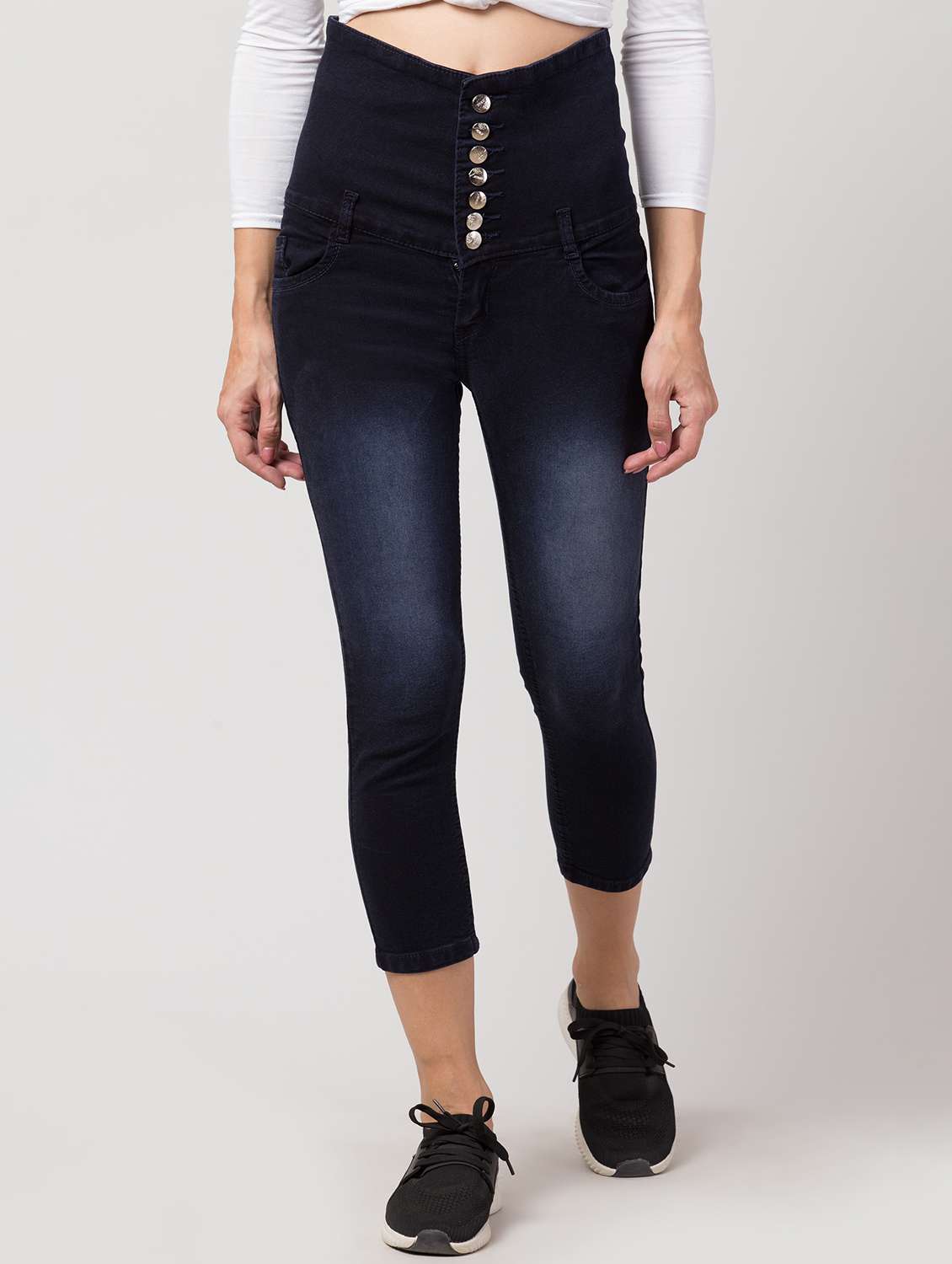 women blue denim jean