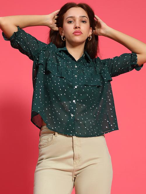 women printed short sleeves shirt - 21586562 -  Standard Image - 0