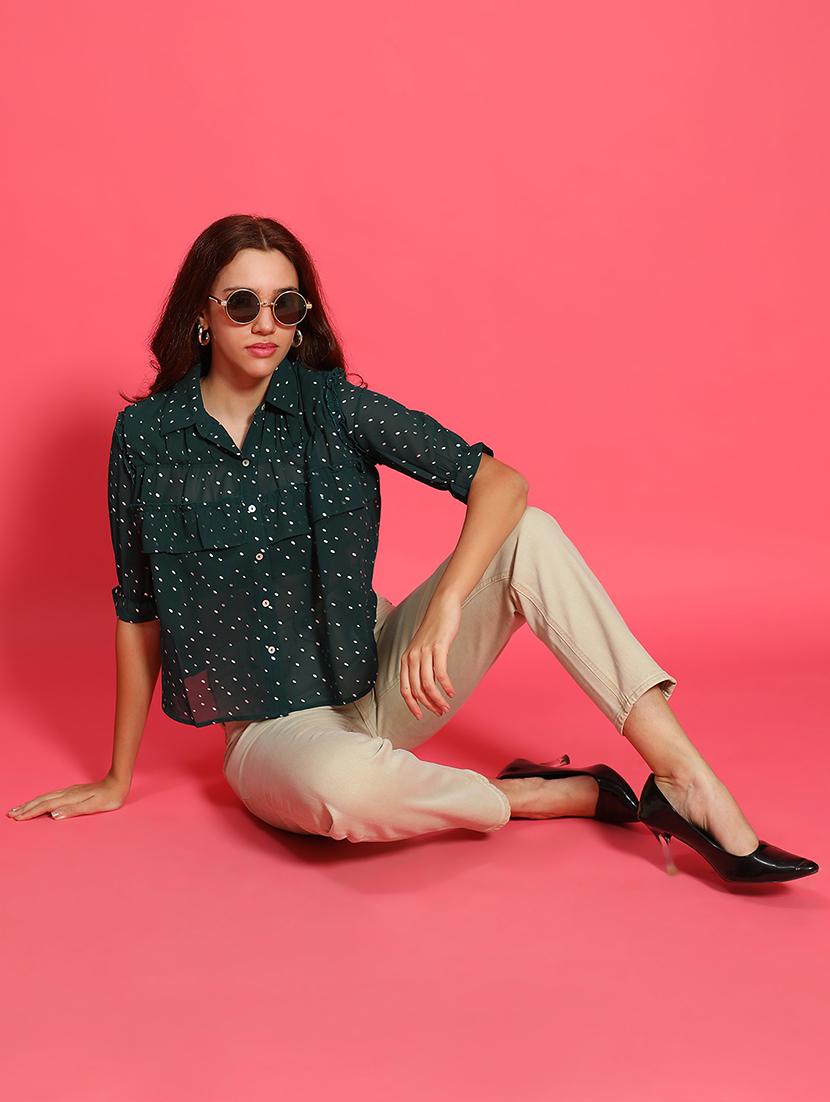 women printed short sleeves shirt - 21586562 - Standard Image - 3