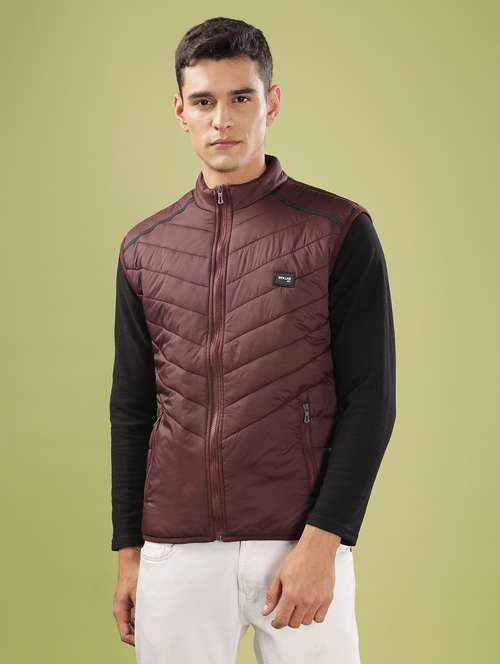 men solid sleeveles quilted jacket - 21586681 -  Standard Image - 0