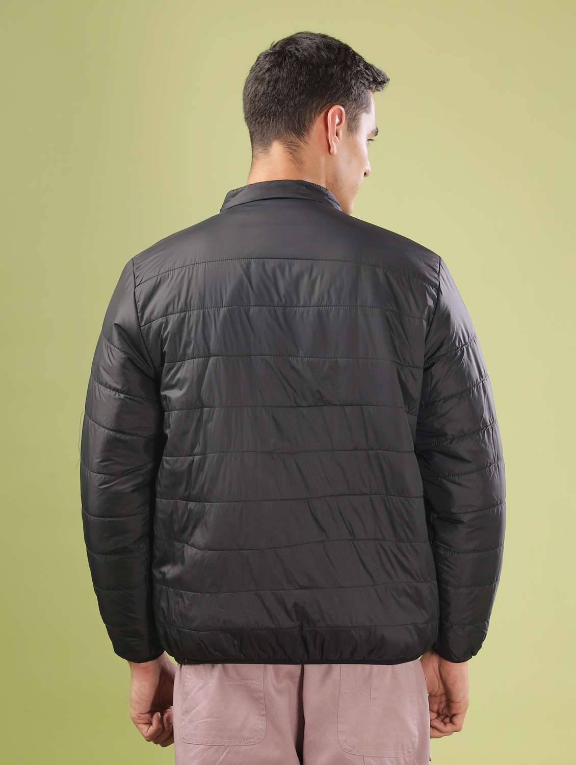 men solid long sleeve quilted jacket - 21586686 -  Standard Image - 3