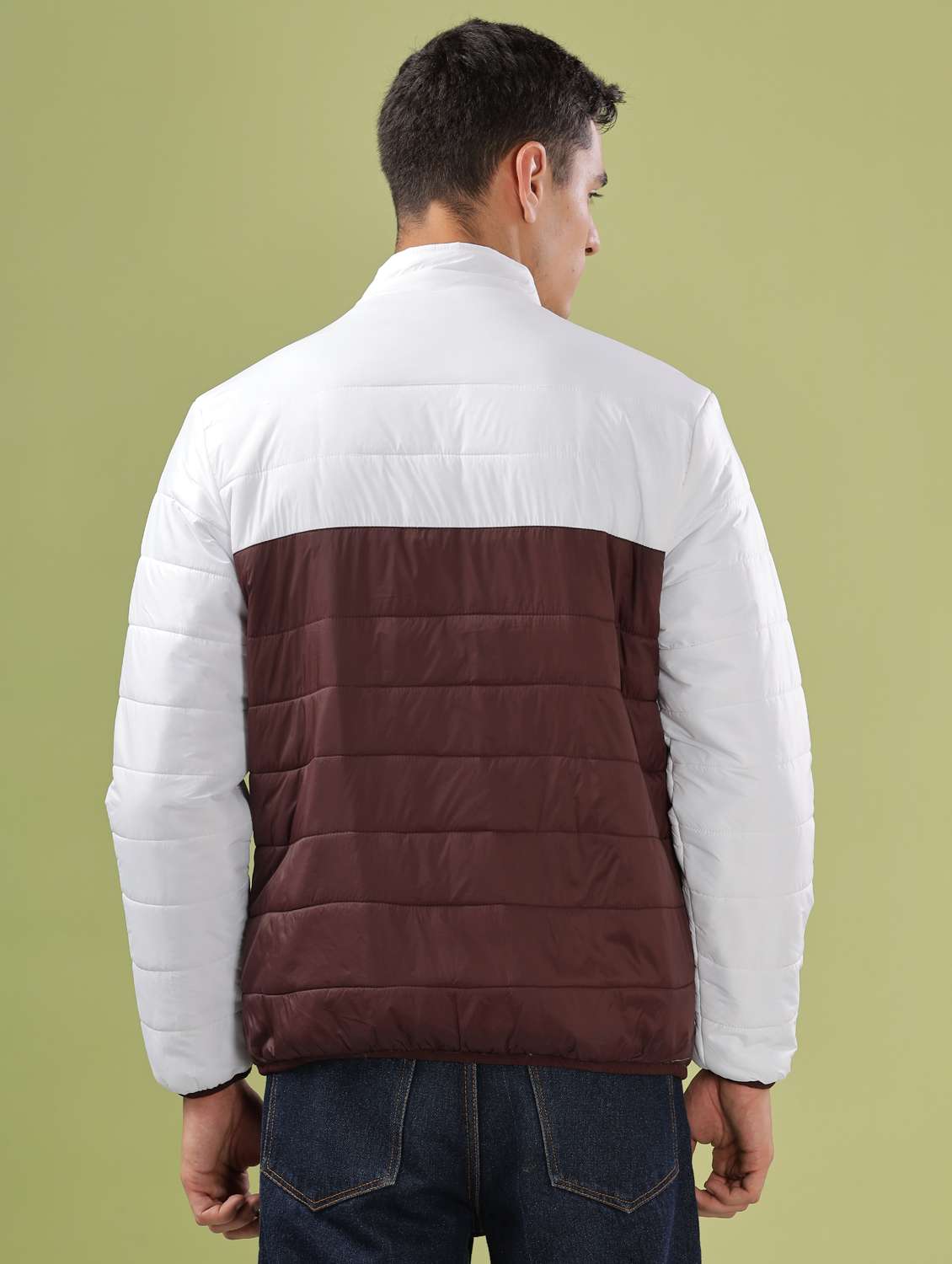 men color block long sleeve quilted jacket - 21586691 -  Standard Image - 3