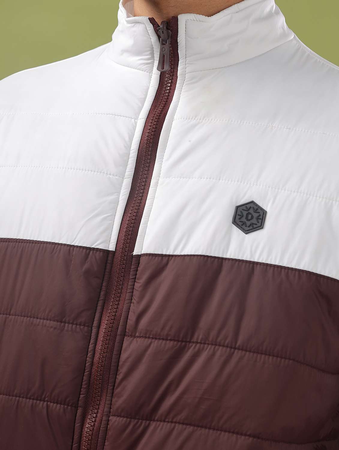 men color block long sleeve quilted jacket - 21586691 -  Standard Image - 5