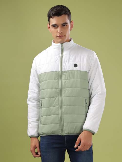 men color block long sleeve quilted jacket - 21586692 -  Standard Image - 0