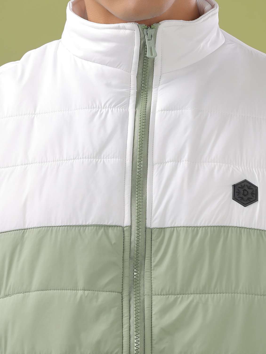 men color block long sleeve quilted jacket - 21586692 -  Standard Image - 5