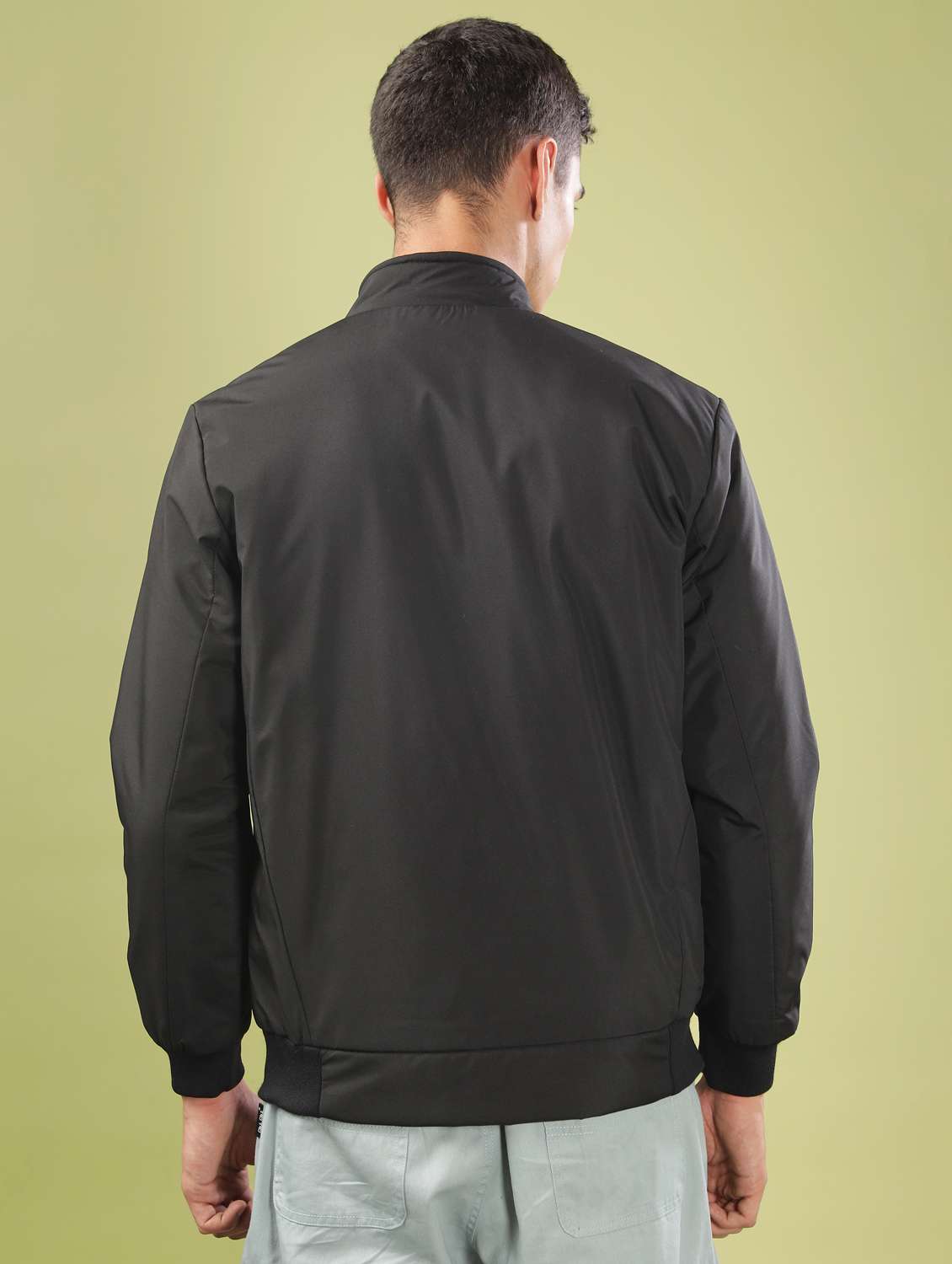 men solid long sleeve bomber jacket - 21586700 -  Standard Image - 3