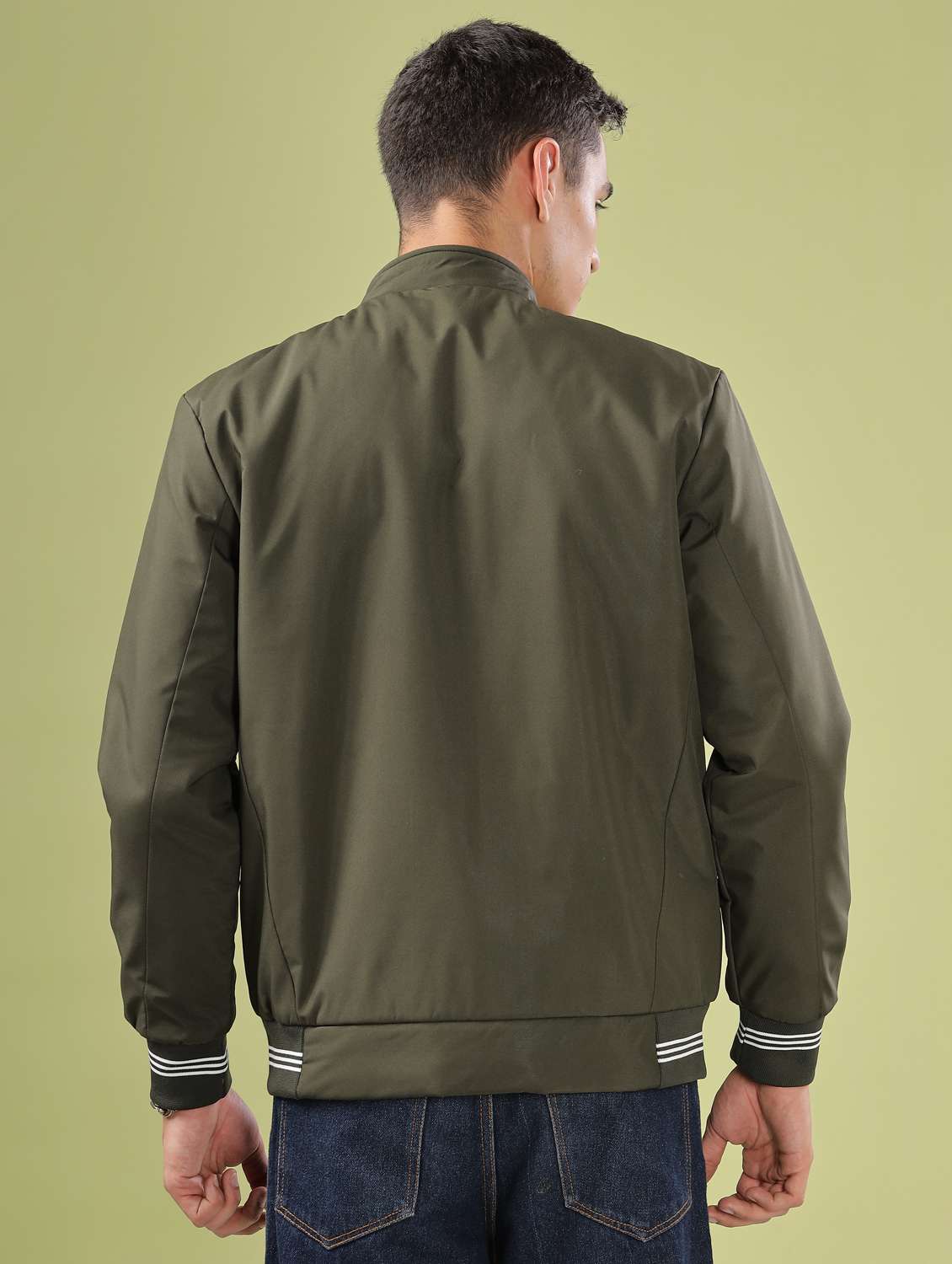 men solid long sleeve bomber jacket - 21586706 -  Standard Image - 3