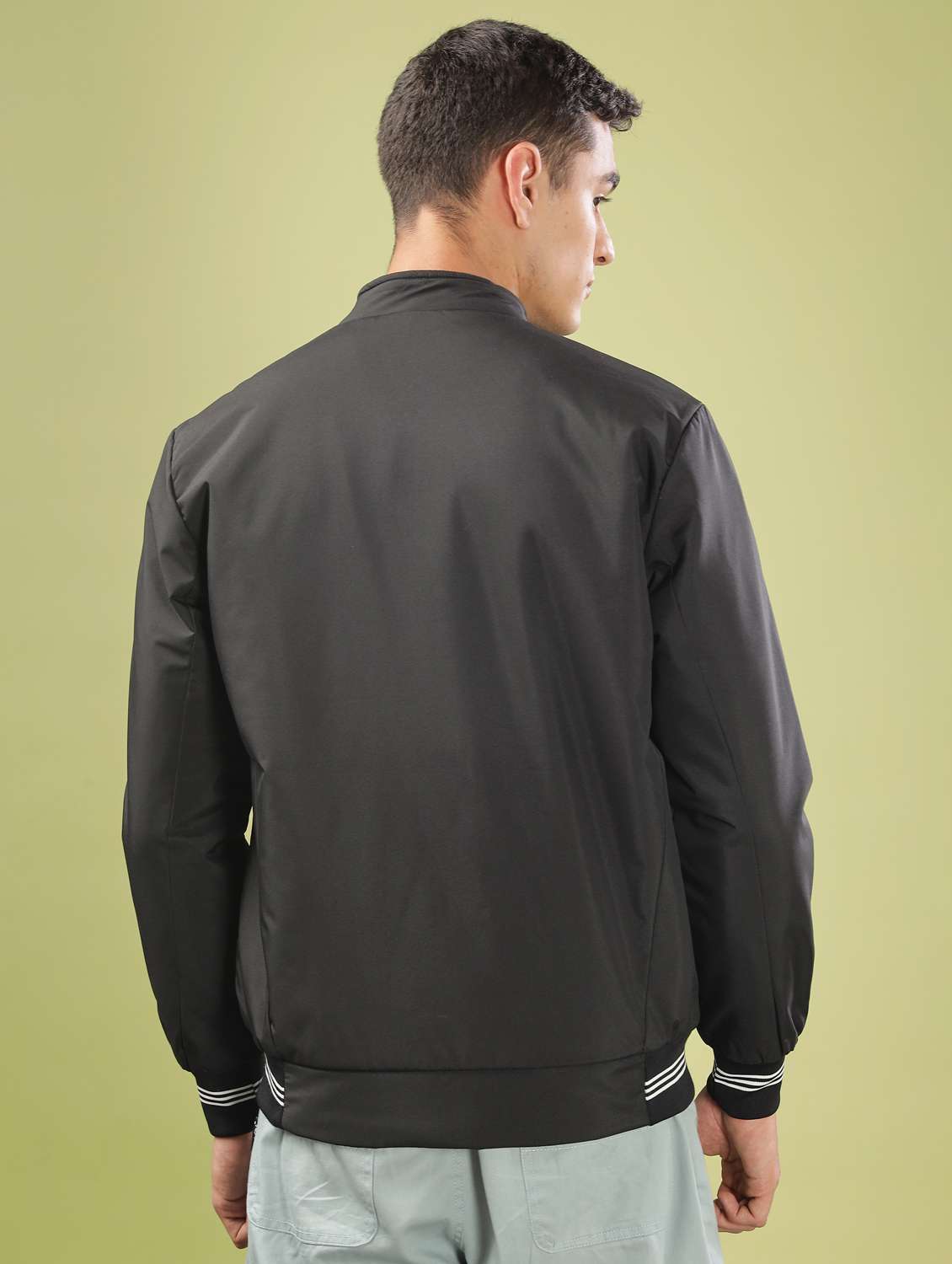 men solid long sleeve bomber jacket - 21586708 -  Standard Image - 3