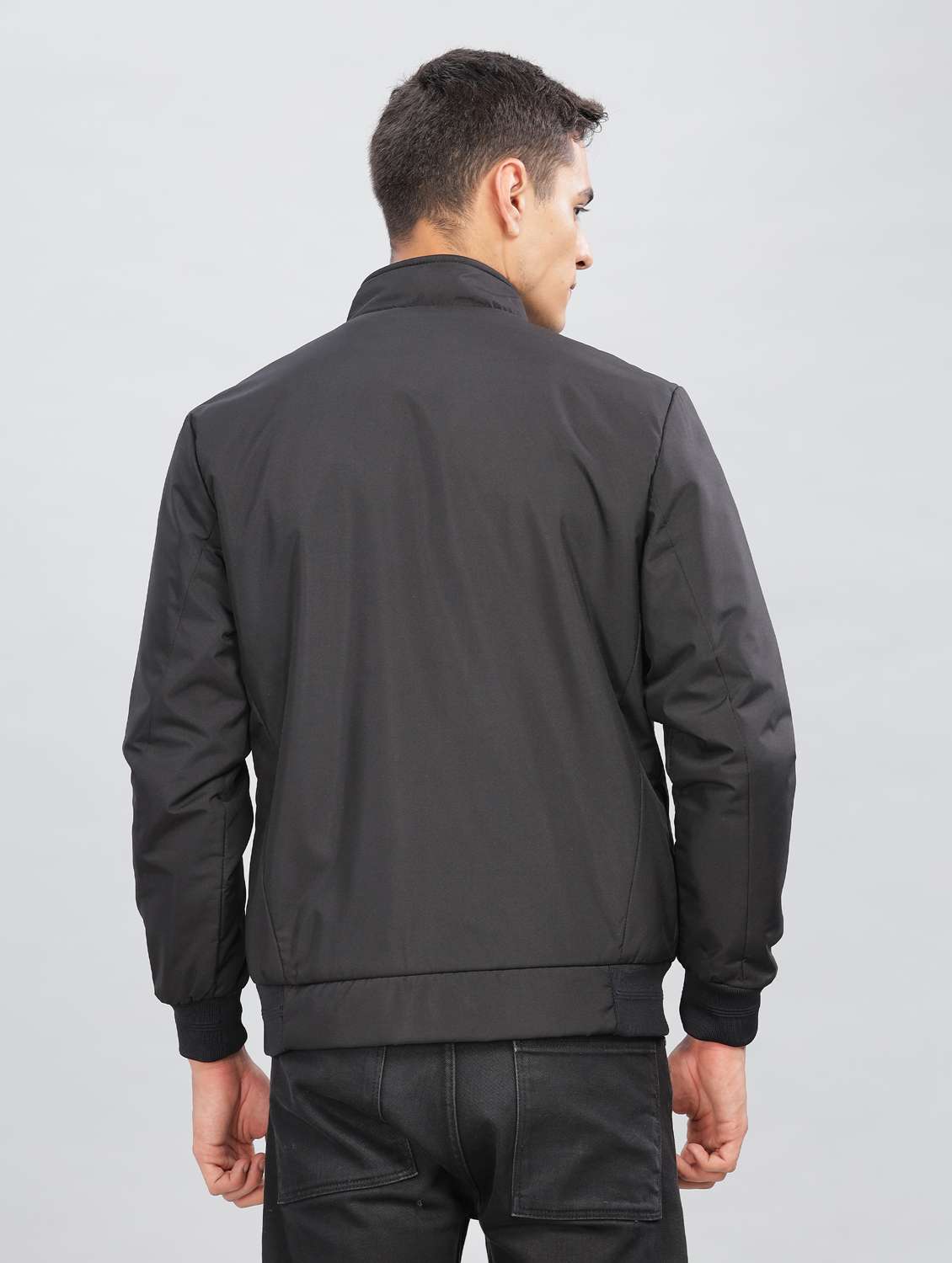 men solid long sleeve bomber jacket - 21586712 -  Standard Image - 3