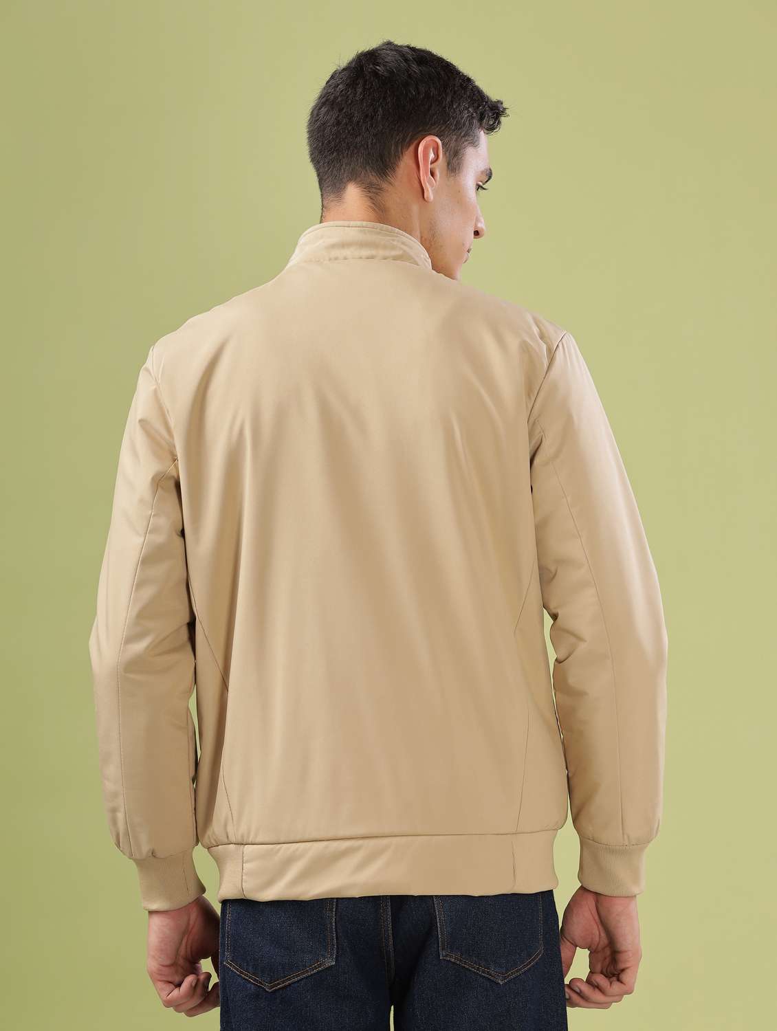 men solid long sleeve bomber jacket - 21586713 - Standard Image - 3