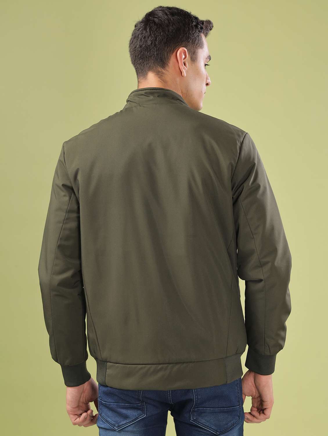 men solid long sleeve bomber jacket - 21586714 - Standard Image - 3