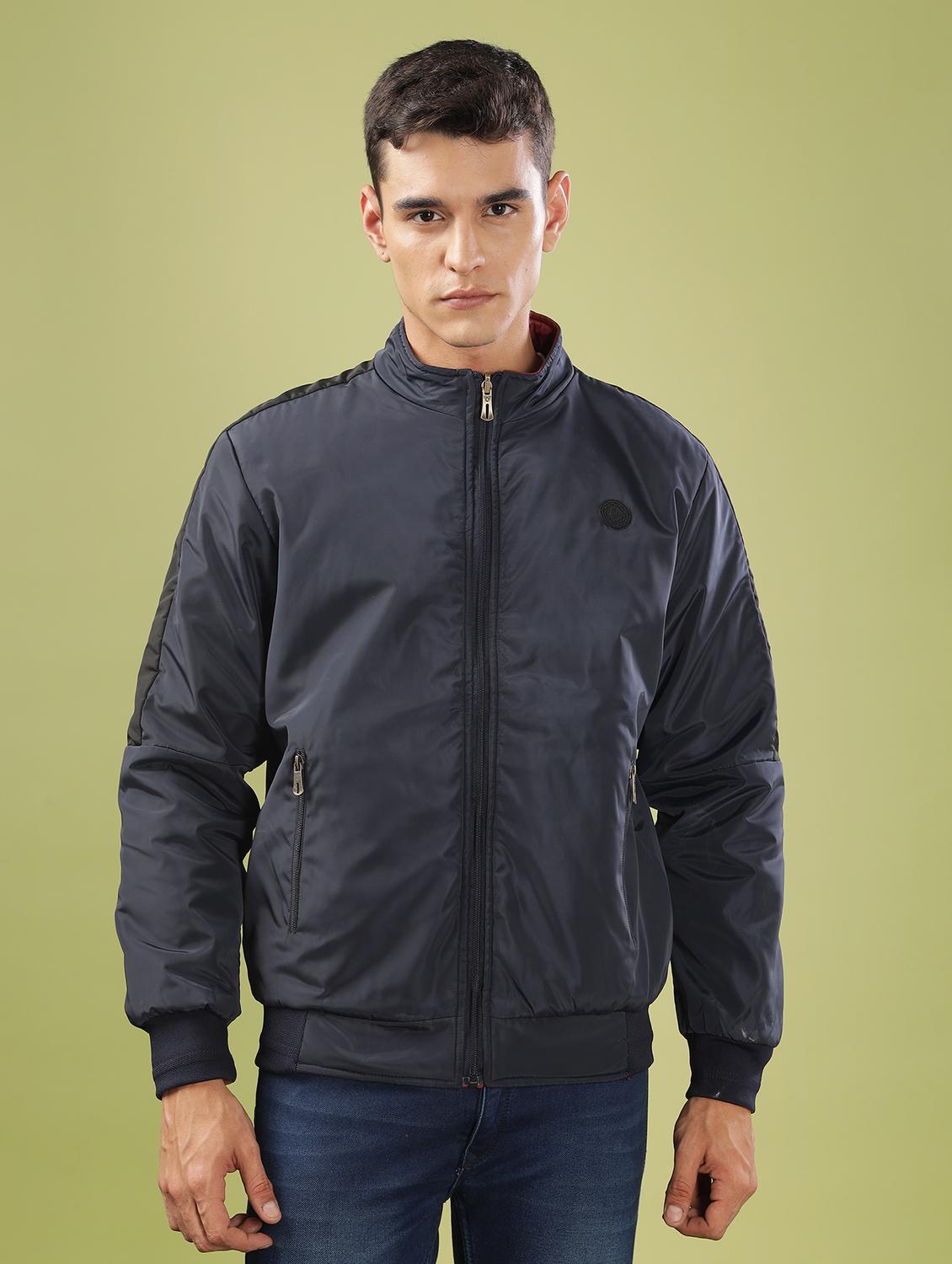 men solid long sleeve bomber jacket - 21586719 - Zoom Image - 0