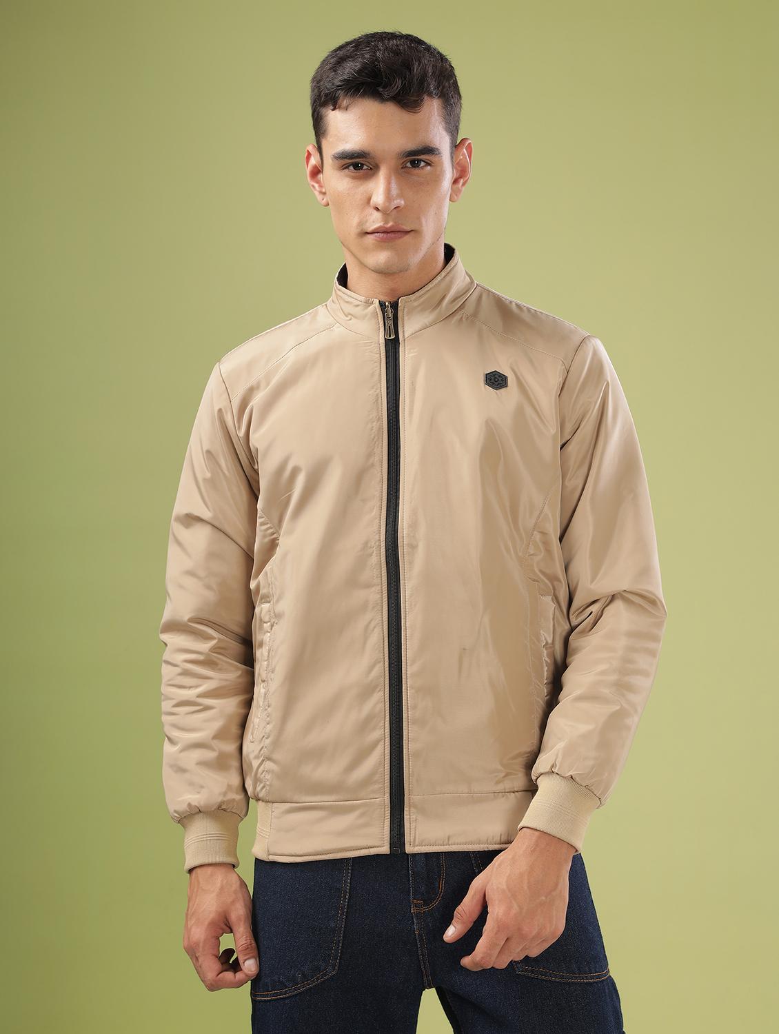men solid long sleeve bomber jacket - 21586721 -  Zoom Image - 0