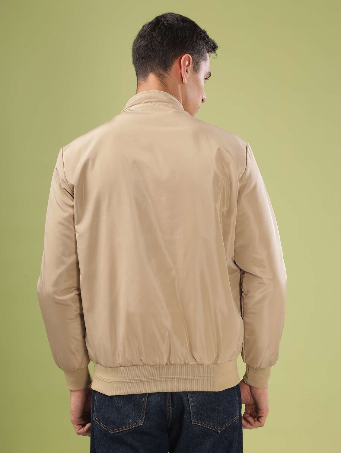 men solid long sleeve bomber jacket - 21586721 - Standard Image - 3