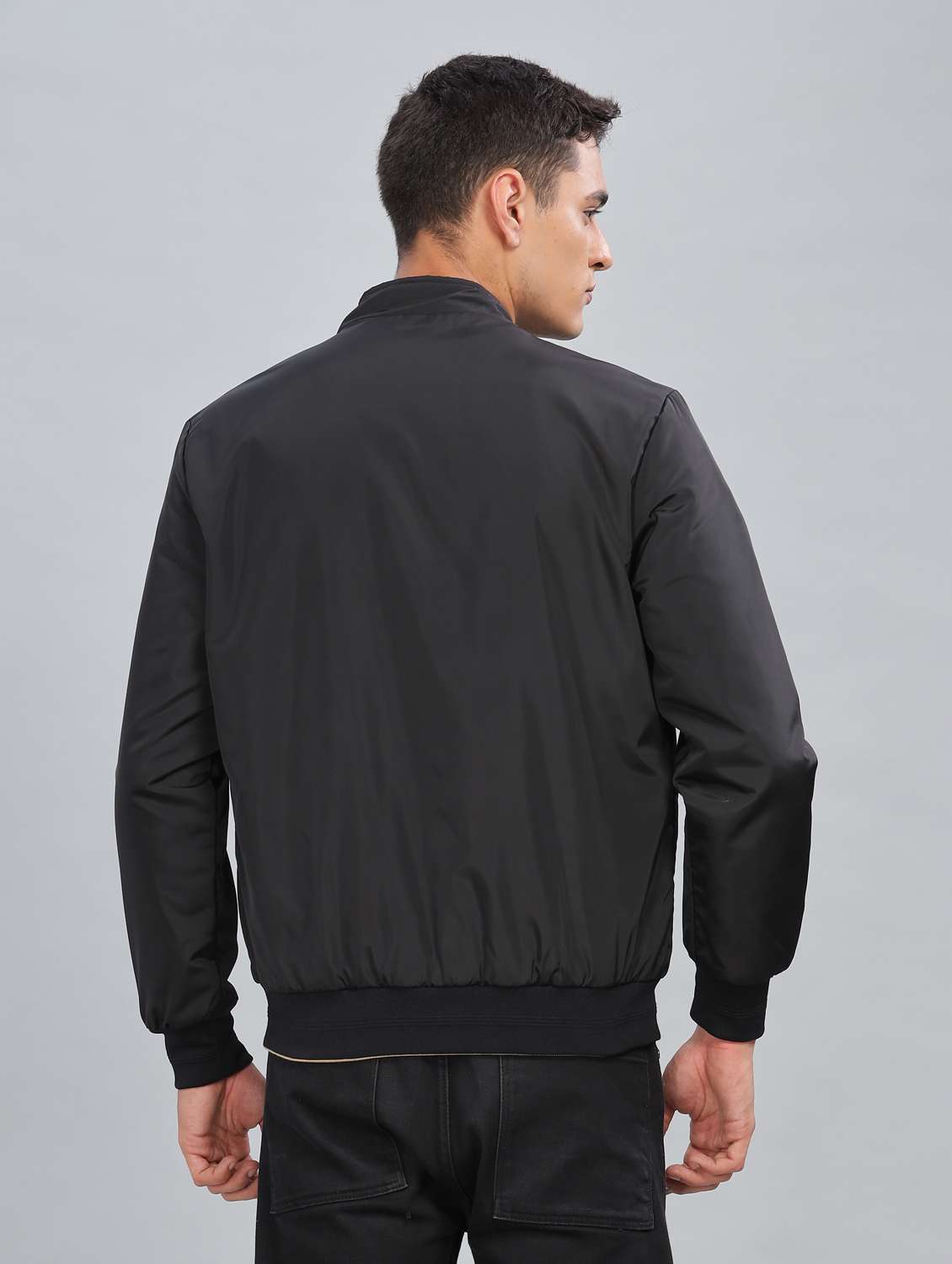 men solid long sleeve bomber jacket - 21586724 -  Standard Image - 3