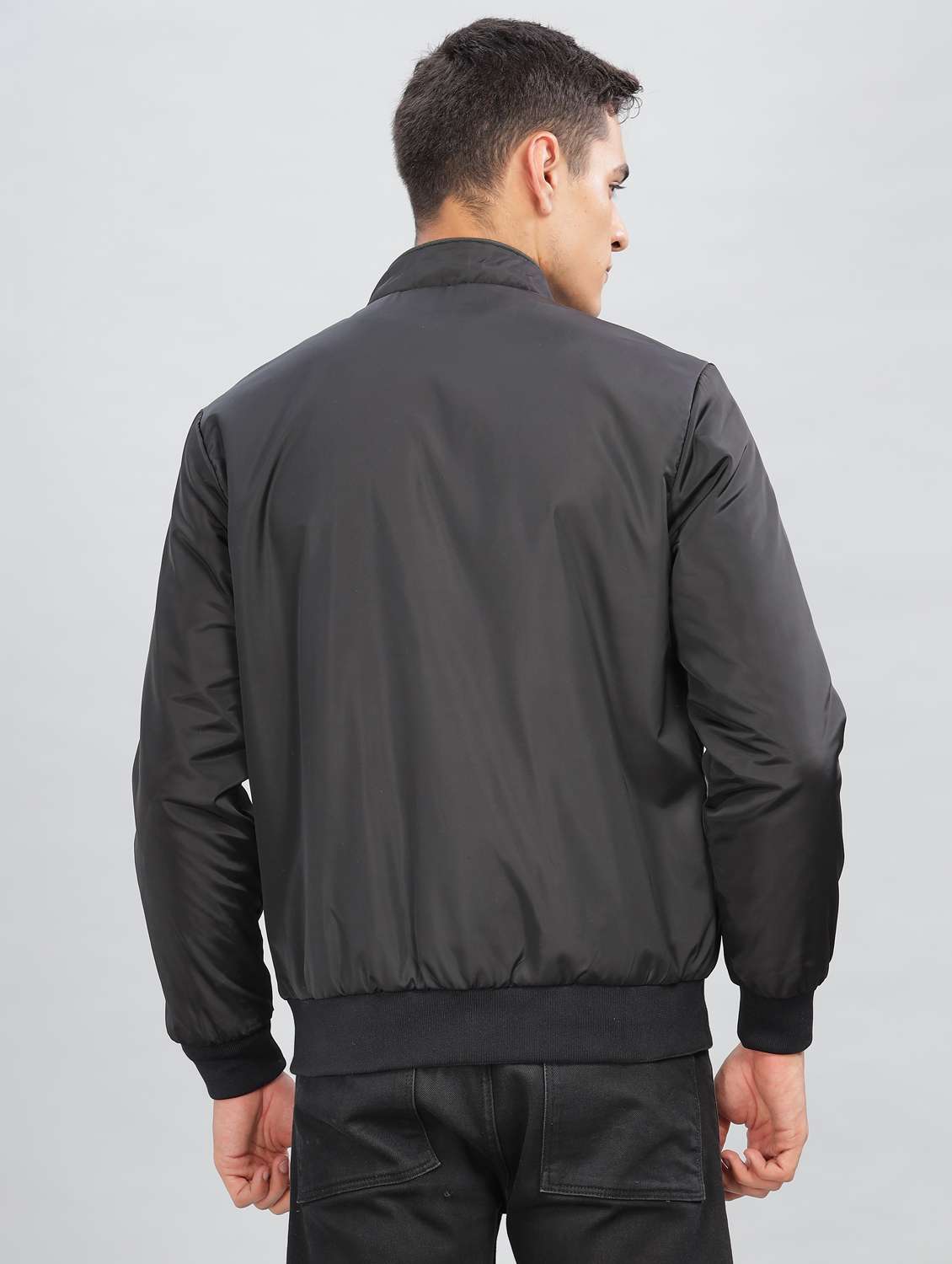 men solid long sleeve bomber jacket - 21586732 -  Standard Image - 3