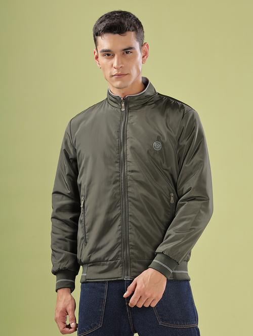 men solid long sleeve bomber jacket - 21586734 -  Standard Image - 0