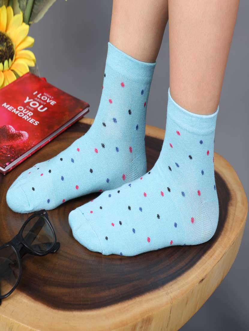 women light blue ankle length socks