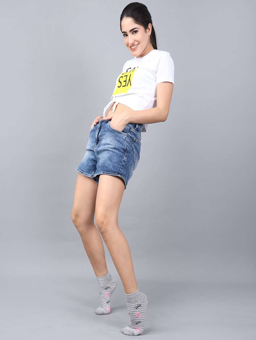 women grey ankle length socks - 21586817 -  Standard Image - 3