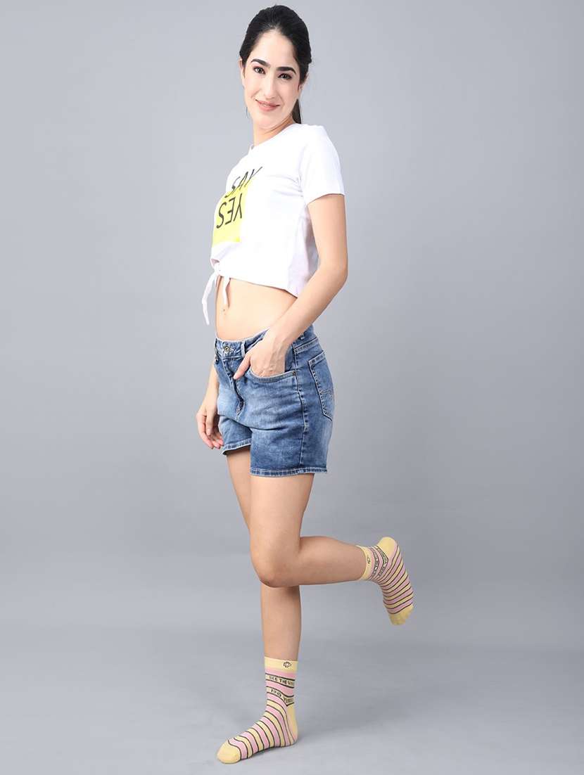 women yellow ankle length socks - 21586839 -  Standard Image - 3