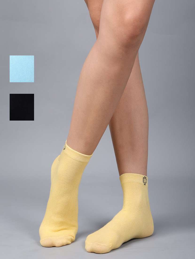 women cotton ankle length socks combo