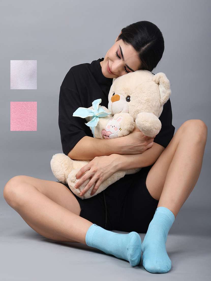 women cotton ankle length socks combo