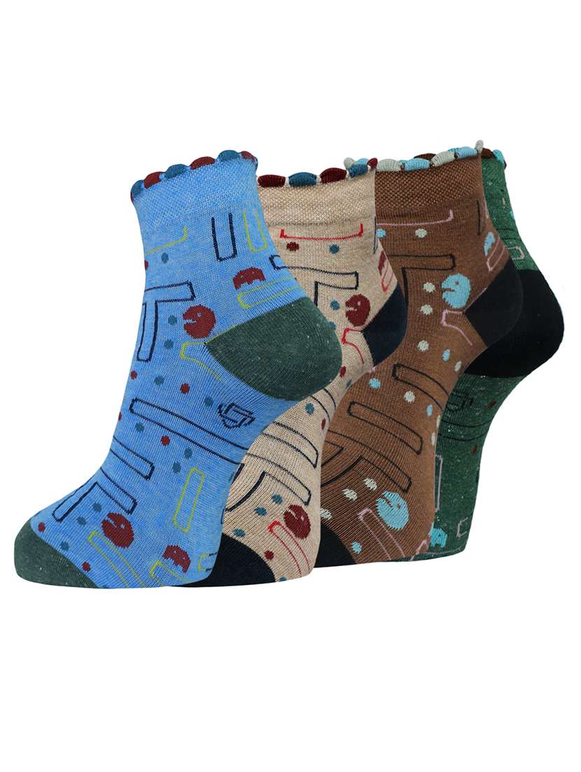 women cotton ankle length socks combo
