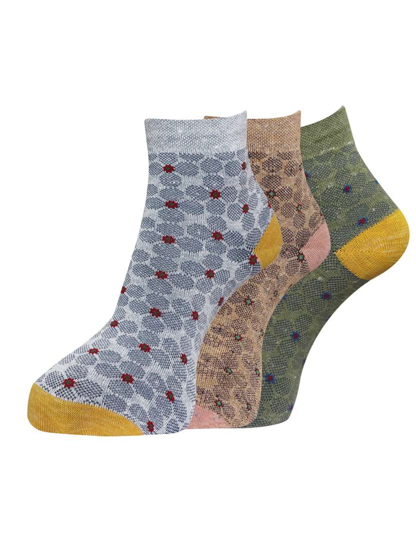 women cotton ankle length socks combo