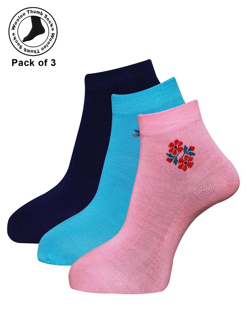 women cotton ankle length socks combo