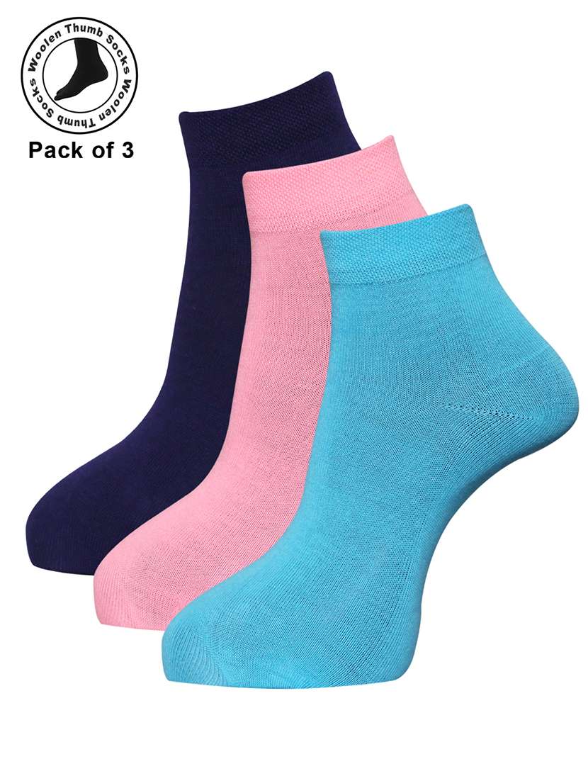women cotton ankle length socks combo