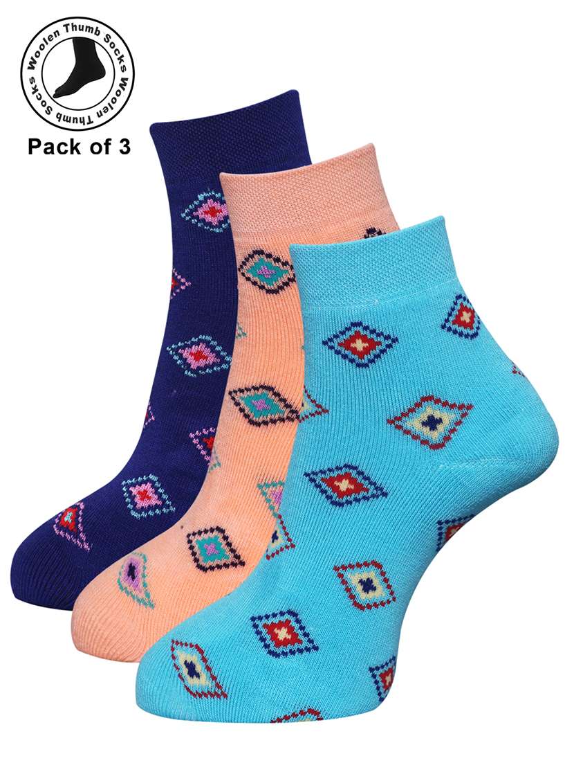 women cotton ankle length socks combo