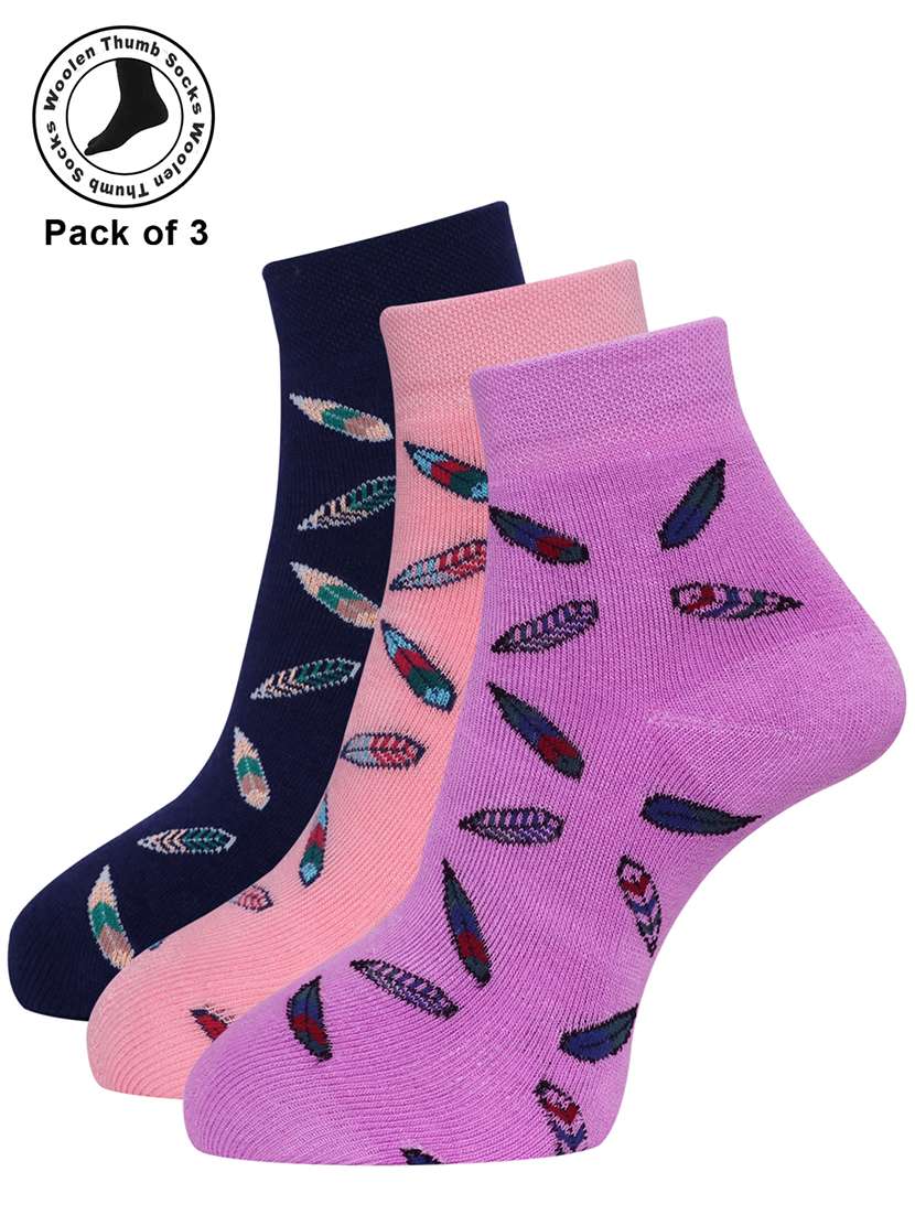 women cotton ankle length socks combo
